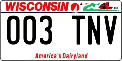 WI license plate 003TNV