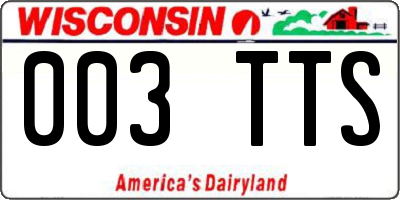 WI license plate 003TTS