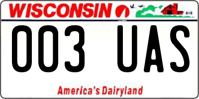 WI license plate 003UAS