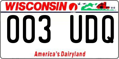 WI license plate 003UDQ