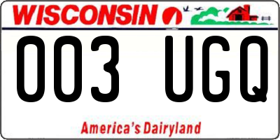WI license plate 003UGQ