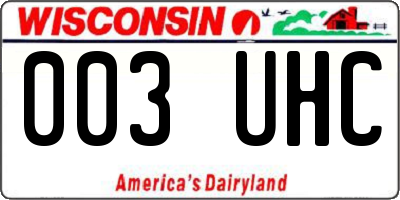 WI license plate 003UHC