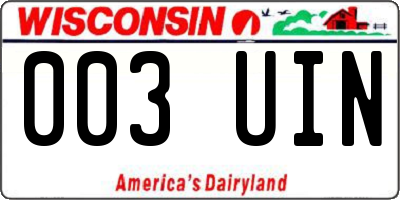 WI license plate 003UIN