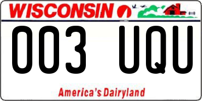WI license plate 003UQU