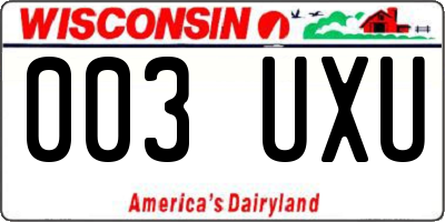 WI license plate 003UXU