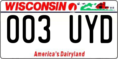 WI license plate 003UYD