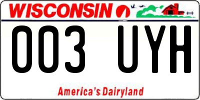 WI license plate 003UYH