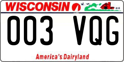 WI license plate 003VQG