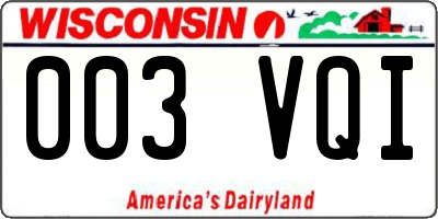 WI license plate 003VQI