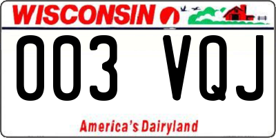 WI license plate 003VQJ