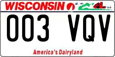 WI license plate 003VQV