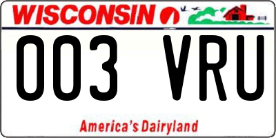 WI license plate 003VRU