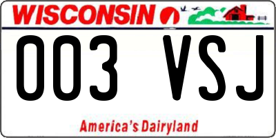 WI license plate 003VSJ