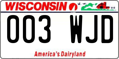 WI license plate 003WJD