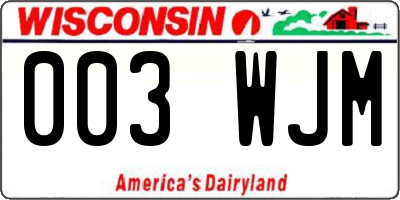 WI license plate 003WJM