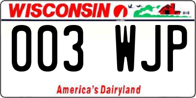WI license plate 003WJP