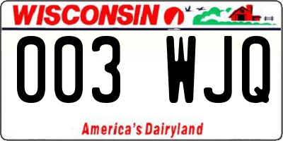 WI license plate 003WJQ