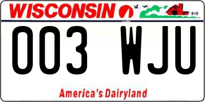 WI license plate 003WJU