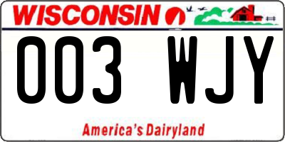 WI license plate 003WJY