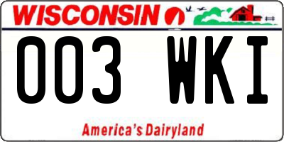 WI license plate 003WKI