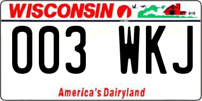 WI license plate 003WKJ