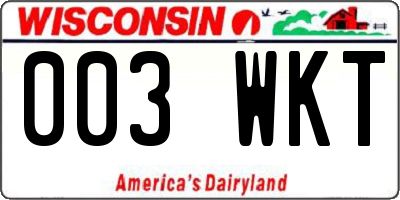 WI license plate 003WKT