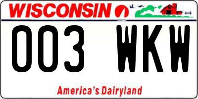 WI license plate 003WKW