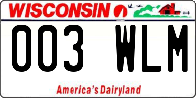WI license plate 003WLM