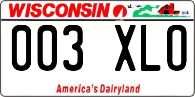 WI license plate 003XLO