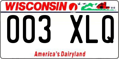 WI license plate 003XLQ