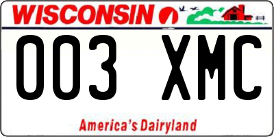 WI license plate 003XMC