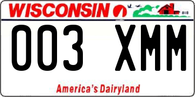 WI license plate 003XMM