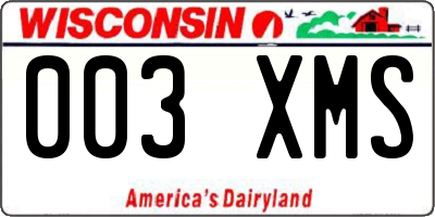 WI license plate 003XMS