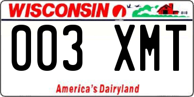 WI license plate 003XMT