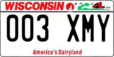 WI license plate 003XMY