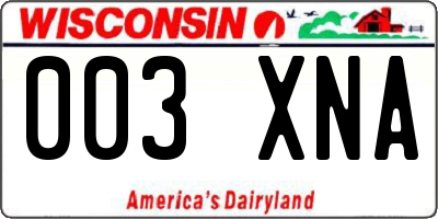 WI license plate 003XNA