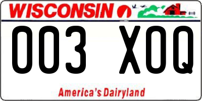 WI license plate 003XOQ