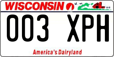 WI license plate 003XPH