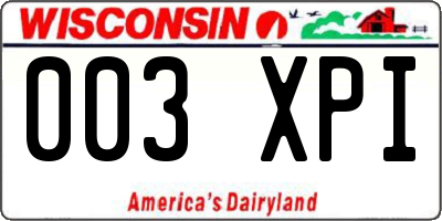 WI license plate 003XPI