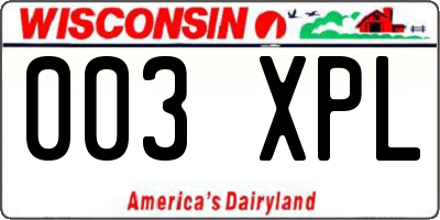 WI license plate 003XPL
