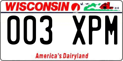 WI license plate 003XPM