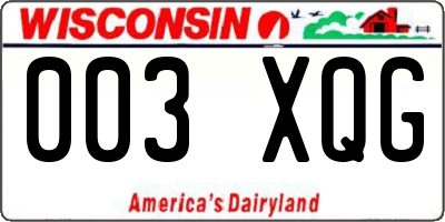 WI license plate 003XQG