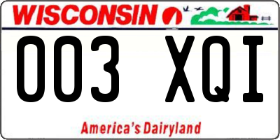 WI license plate 003XQI
