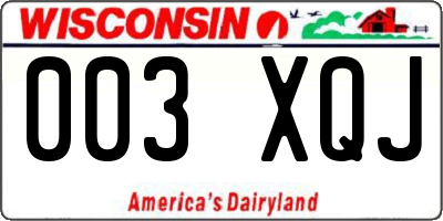 WI license plate 003XQJ