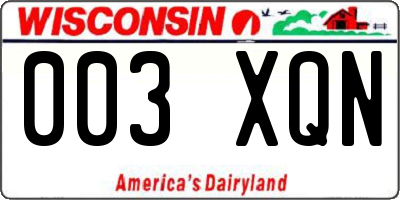 WI license plate 003XQN