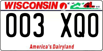 WI license plate 003XQO