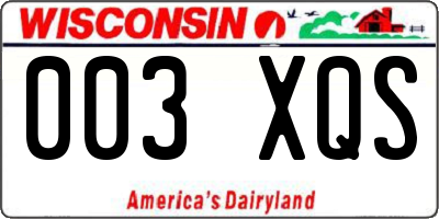 WI license plate 003XQS