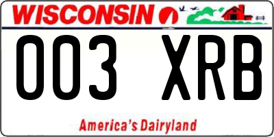 WI license plate 003XRB
