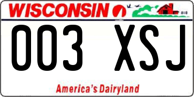 WI license plate 003XSJ