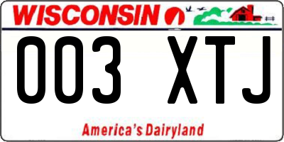 WI license plate 003XTJ